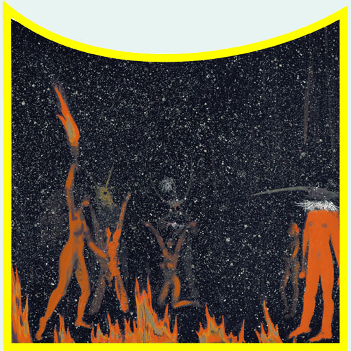 art, impressionism, fire ritual, painting