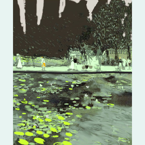 art, water lilies, contemporary impressionism, painting