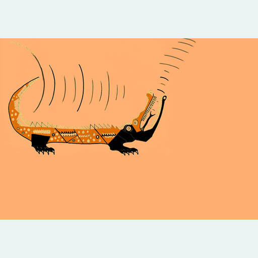 art, crocodile, expressionism, drawing