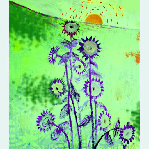 art, expressionism, sunflowers, painting