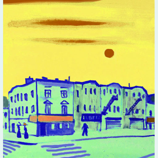 art, house, street, expressionism, painting