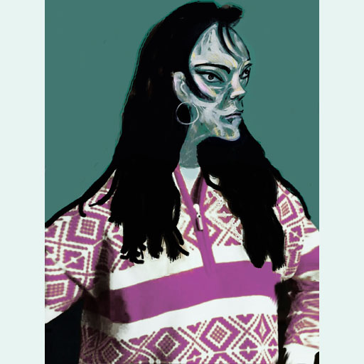art, female portrait, expressionism, painting