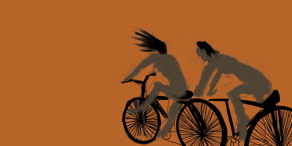 bicyclists, lovers, искусство, искусства, художник, художники, рисунок, рисунки, Нью-Йорк, Бруклин, карандаш, маркер, акварель, холст, бумага