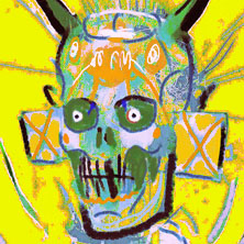 art, neo expressionism, skeleton-man