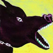 neo expressionism, dog, jaws, yellow, contemporary art, collection, highlights, best art