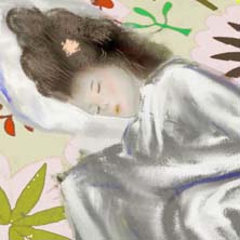 art, impressionism, sleeping girl, portrait